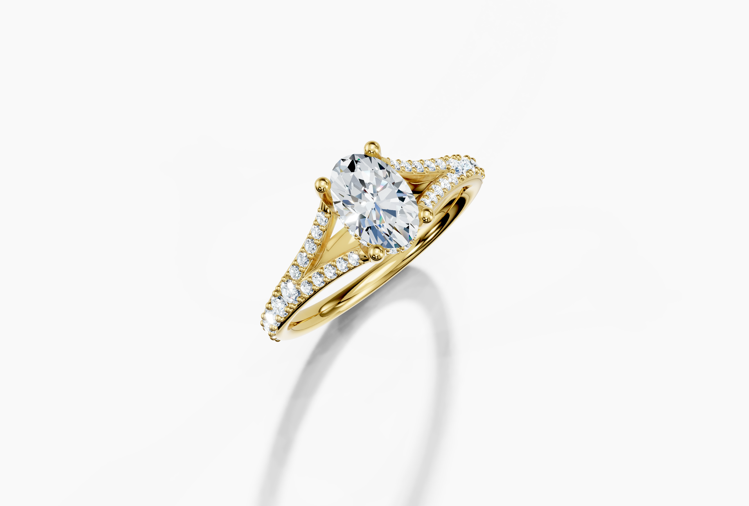 14K Yellow Gold Oval Cut 1.13 Carat tw of Diamond Ring