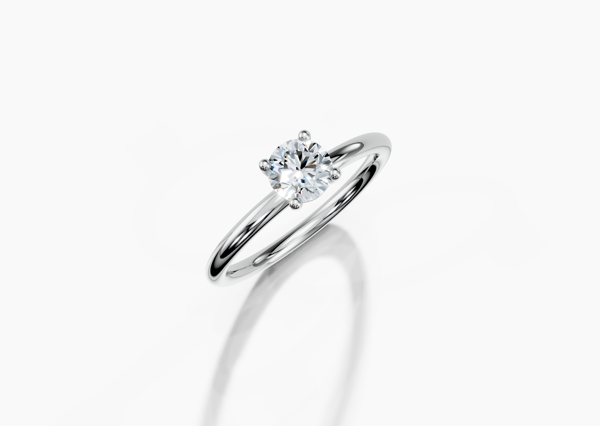 platinum Round Cut 0.50 Carat of Diamond Ring