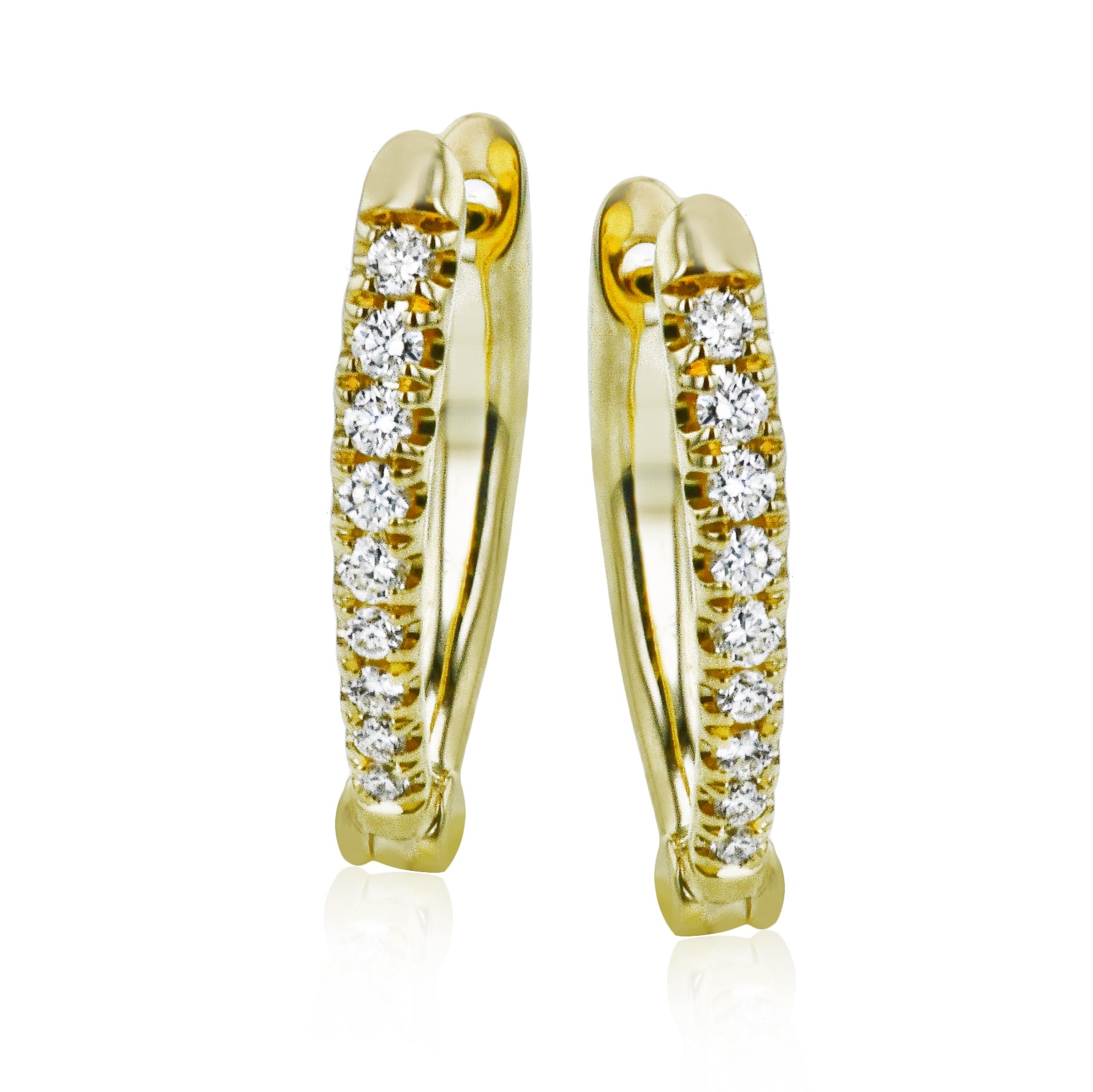 Hoop Earrings in 14k Gold with Diamonds