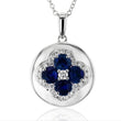 Load image into Gallery viewer, Sapphire Color Pendant in 14k Gold with Diamonds