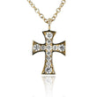Load image into Gallery viewer, Cross Pendant in 14k Gold with Diamonds