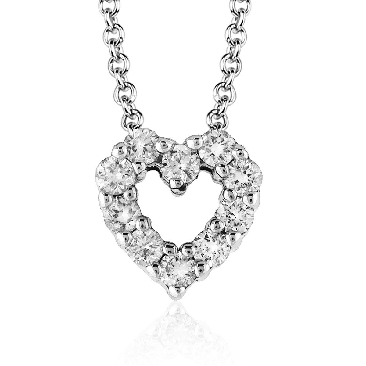 Heart Pendant in 14k Gold with Diamonds