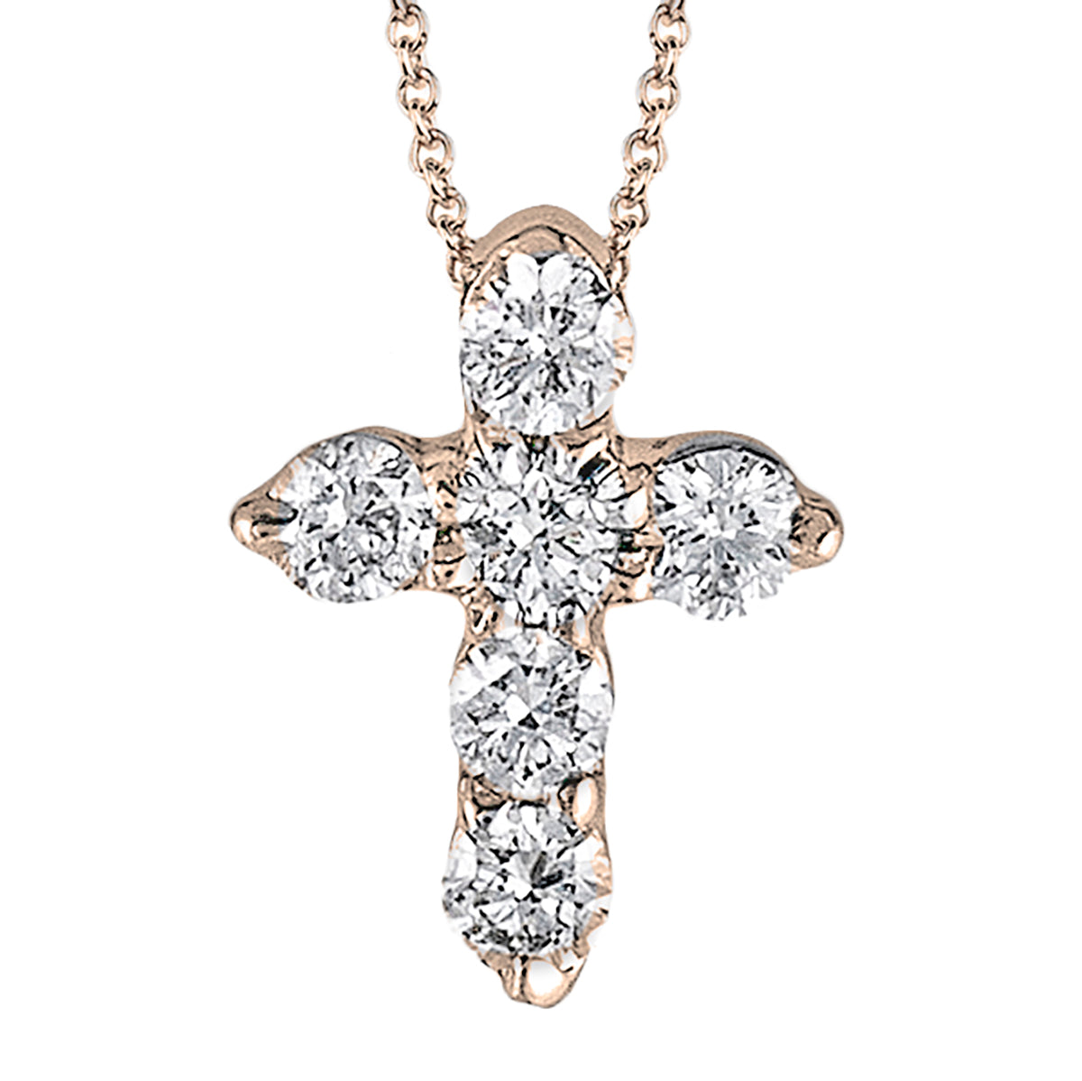 Cross Pendant in 14k Gold with Diamonds