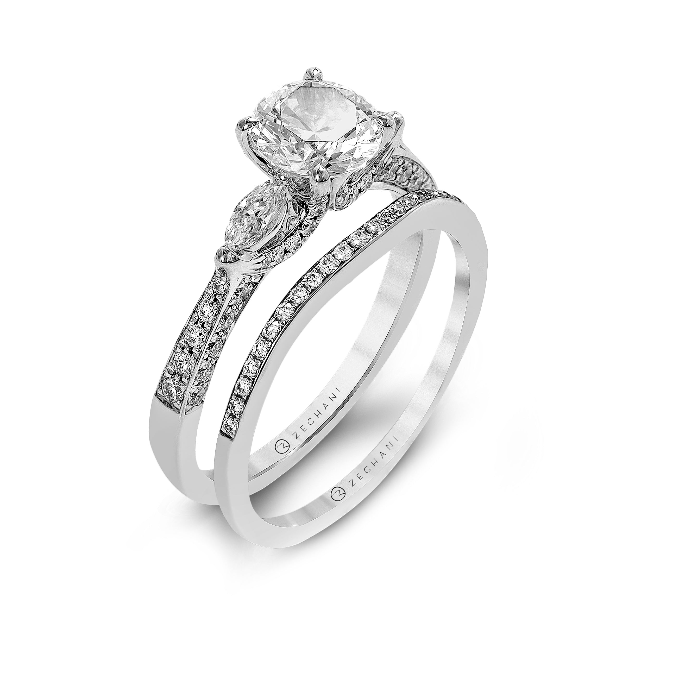 Wedding Set in 14k Gold with Diamonds