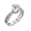Load image into Gallery viewer, Round Engagement Ring in 14k Gold with Diamonds