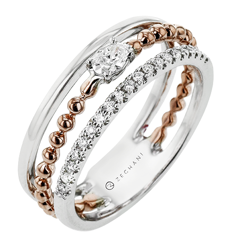 ZR2338-R WHITE 14K SEMI WHITE-ROSE