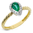 Load image into Gallery viewer, Emerald Color Ring in 14k Gold with Diamonds