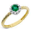 Load image into Gallery viewer, Emerald Color Ring in 14k Gold with Diamonds