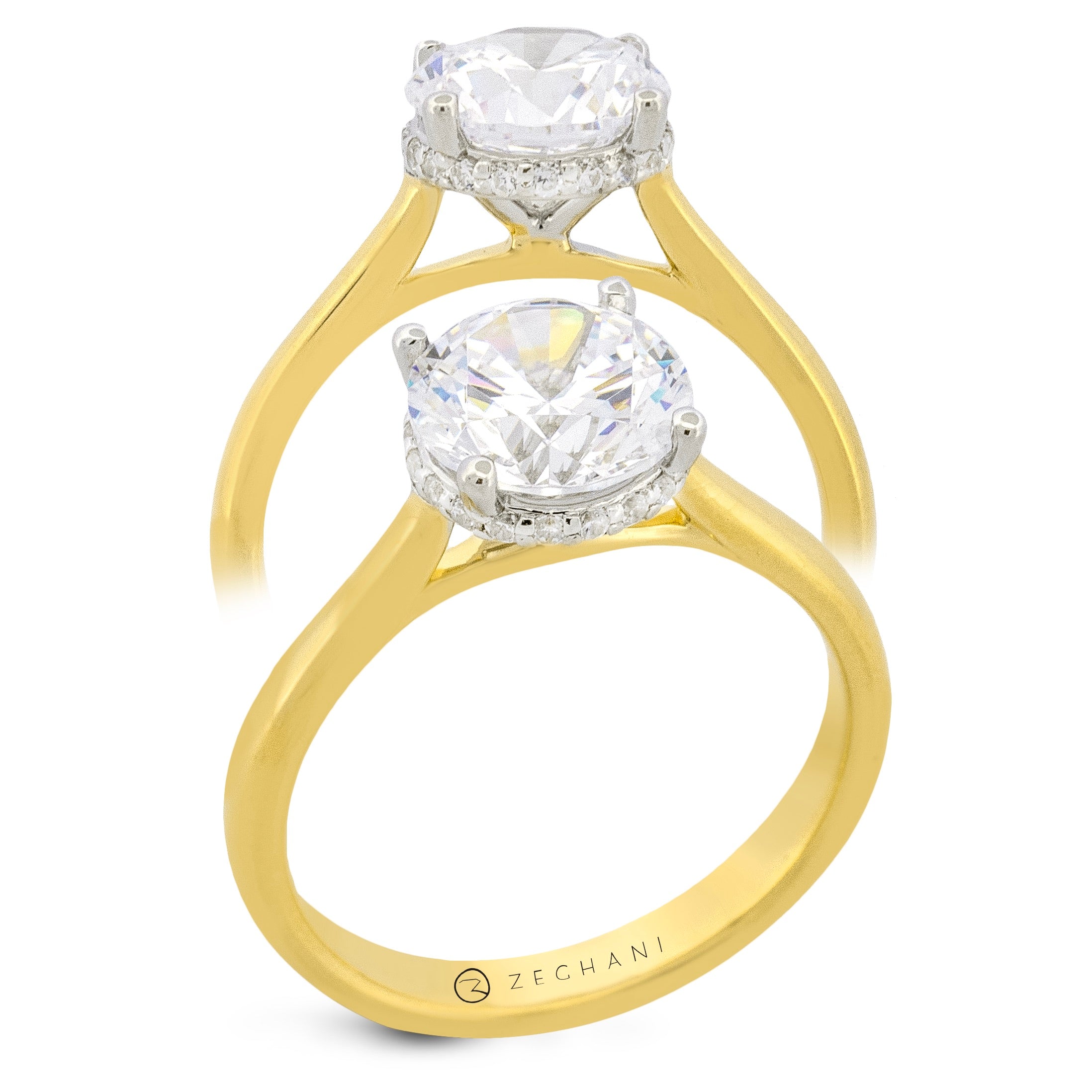 Engagement Ring in 14k Gold with Diamonds