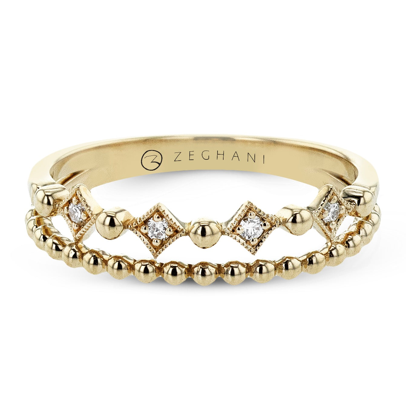 Fashion Ring in 14k Gold with Diamonds