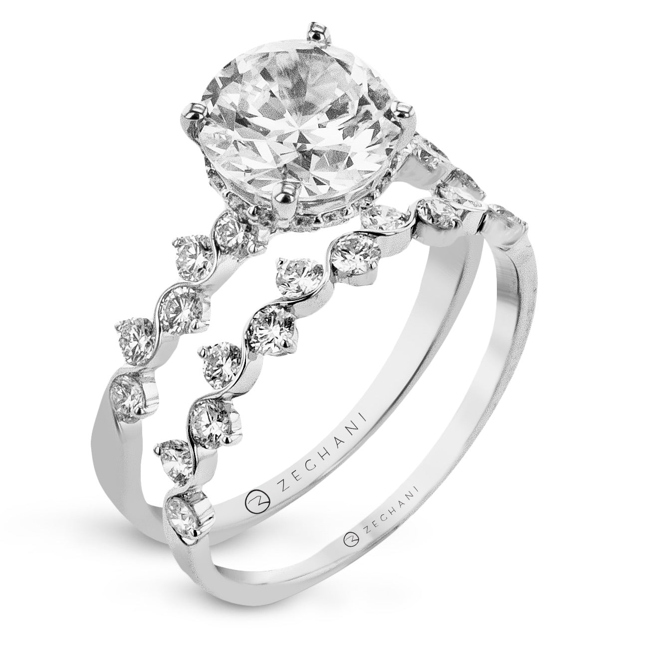Wedding Set in 14k Gold with Diamonds