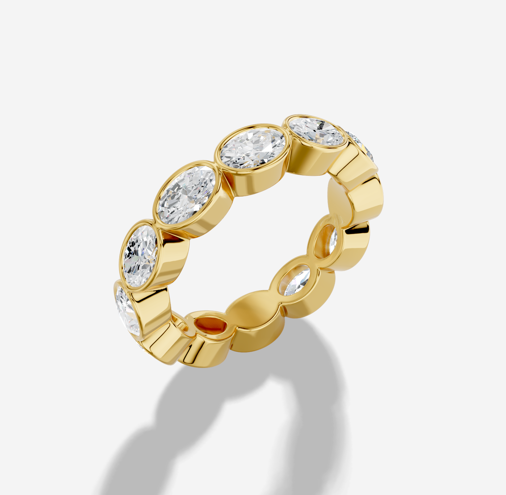 18ct Oval 0.25Carat Bezel East-west 7 product size Band