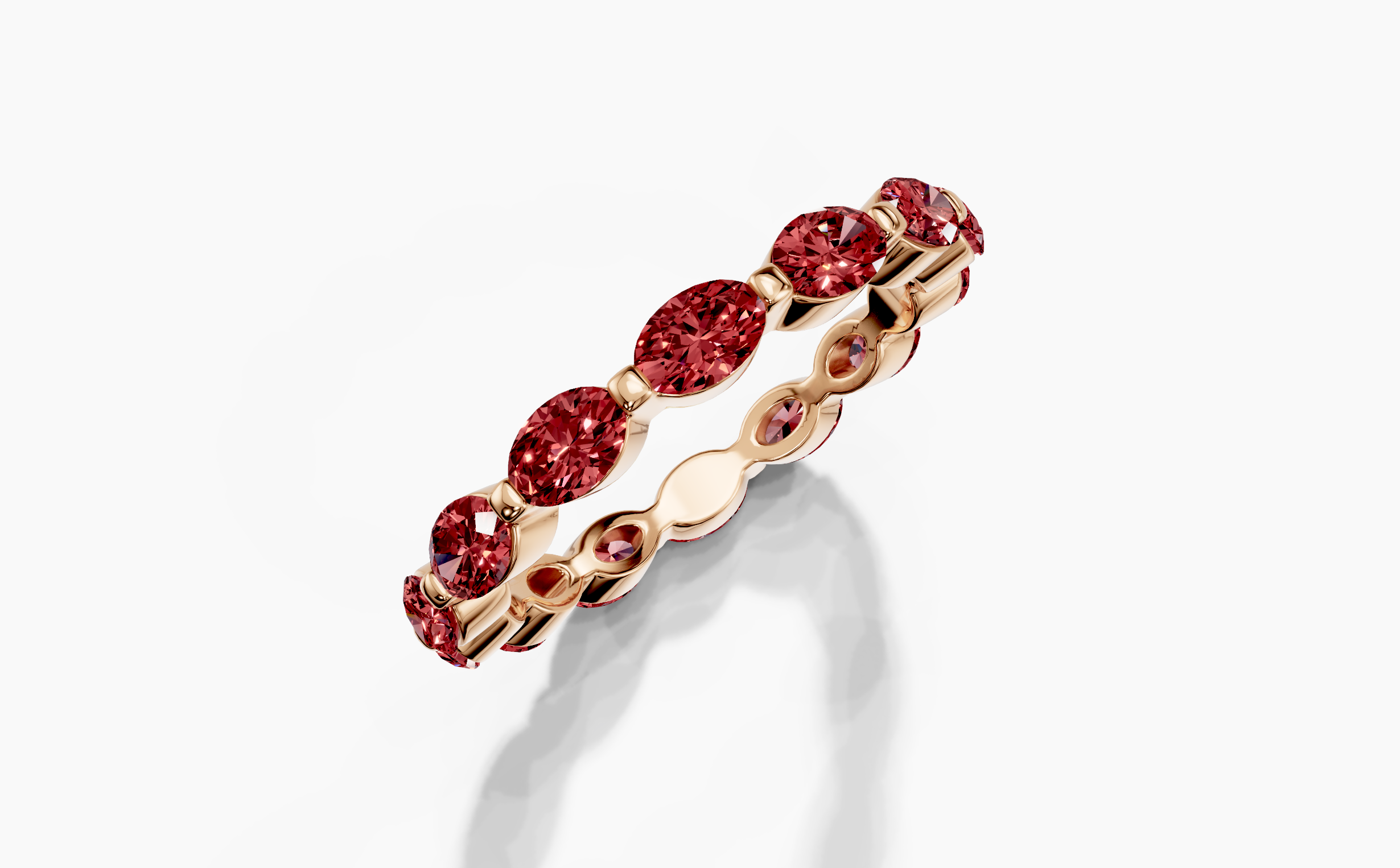 14KT NATURAL Ruby Oval 0.20Carat  excellent cut Shared Prong US-10 product size Band