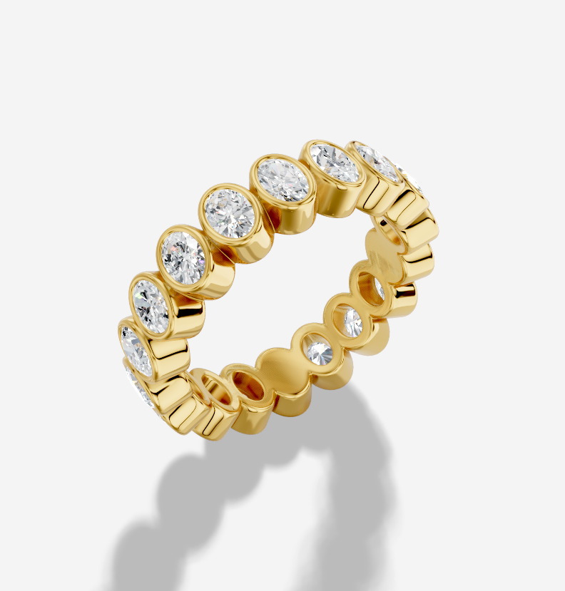 14ct Oval 0.10Carat Bezel North-South 7 product size Band