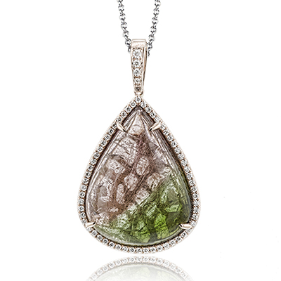 ZP495 Color Pendant in 14k Gold with Diamonds