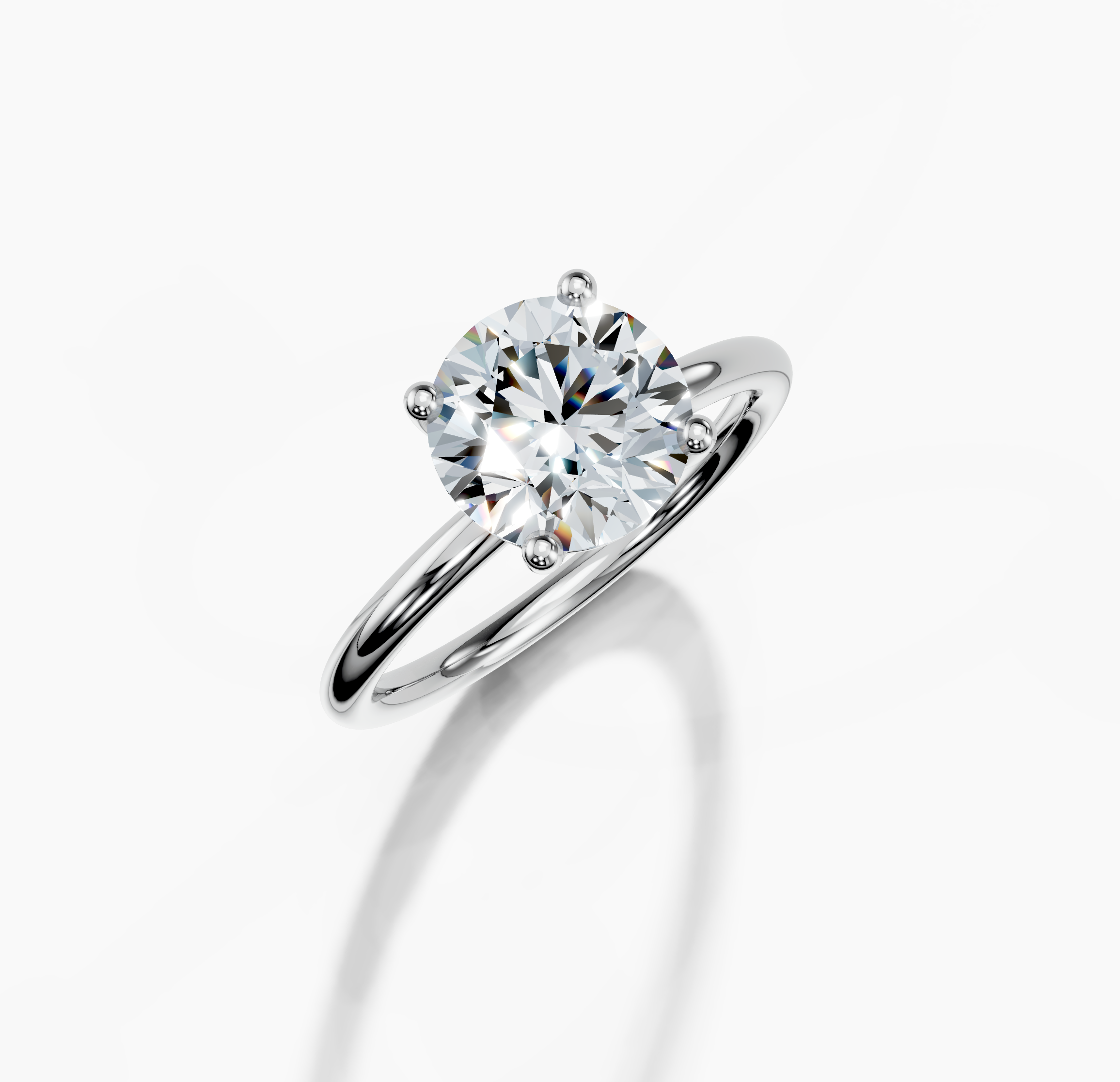 14K White Gold Round Cut 2.00 Carat of  Diamond Ring