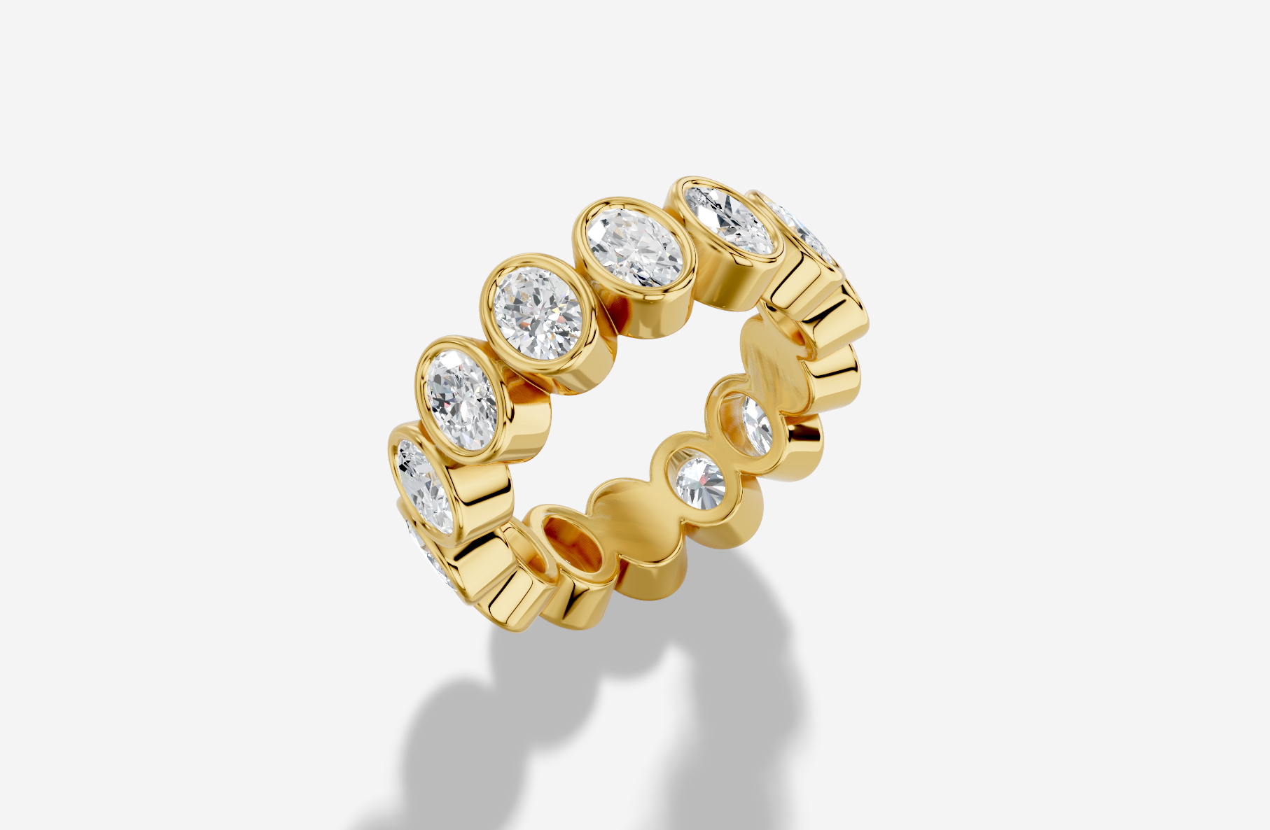 18ct Oval 0.25Carat Bezel North-South 7 product size Band