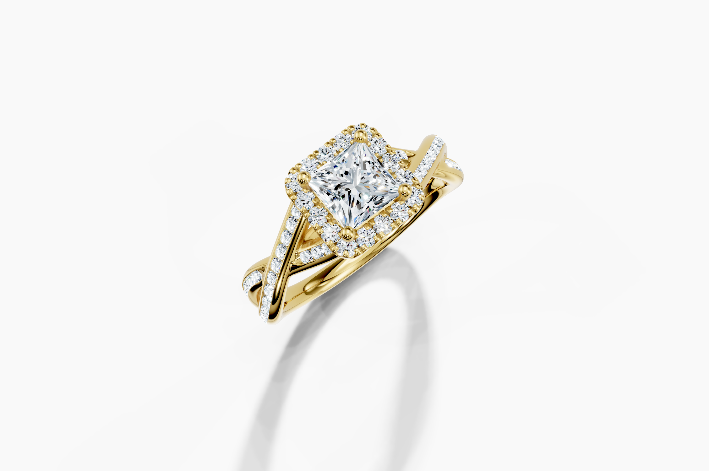 18K Yellow Gold Princess Cut 1.15 Carat tw of Labgrown Diamond Ring