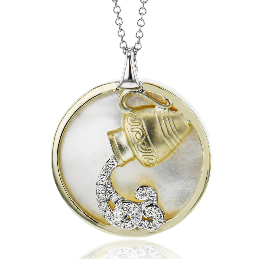 Aquarius Pendant in 14k Gold with Diamonds