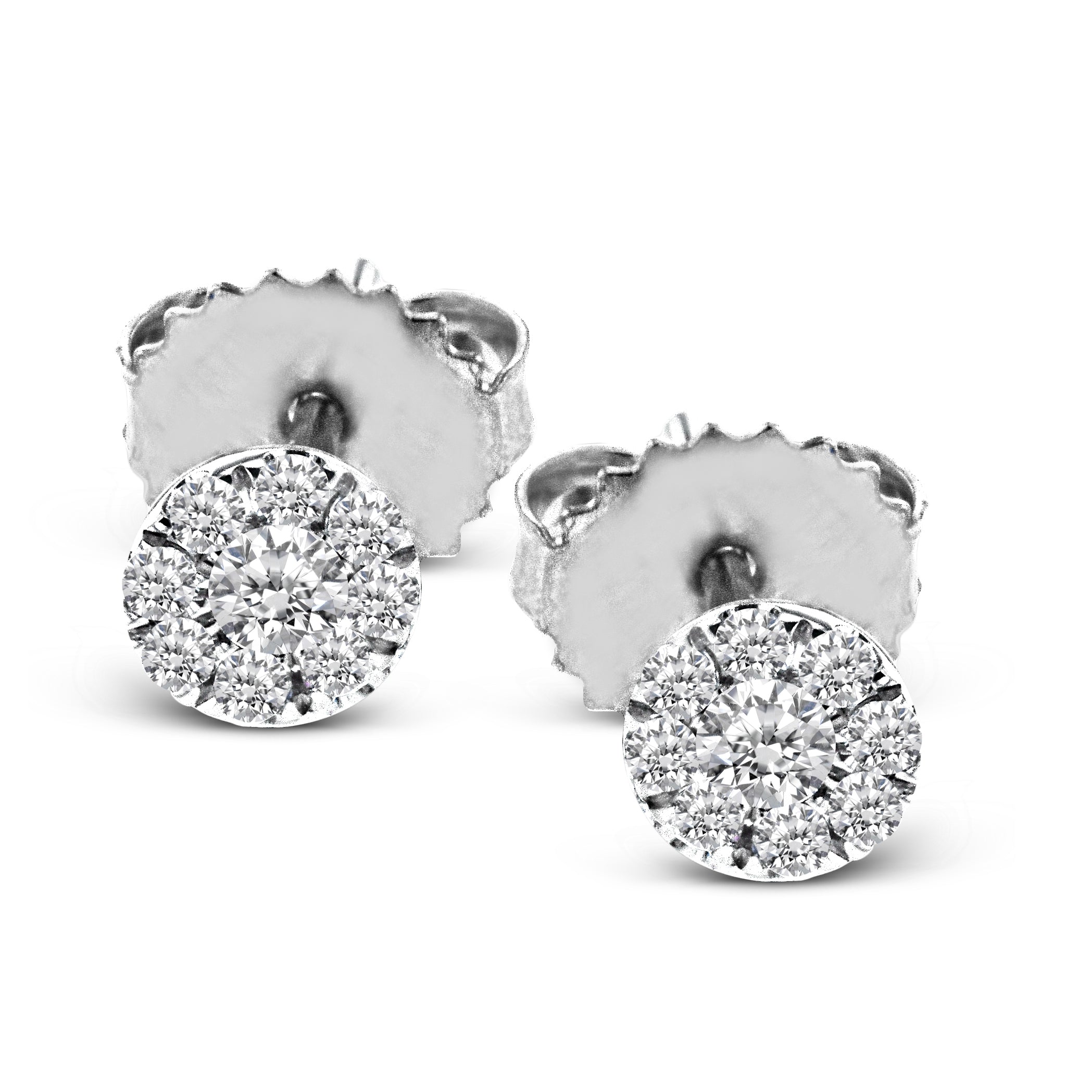 Stud Earrings in 14k Gold with Diamonds