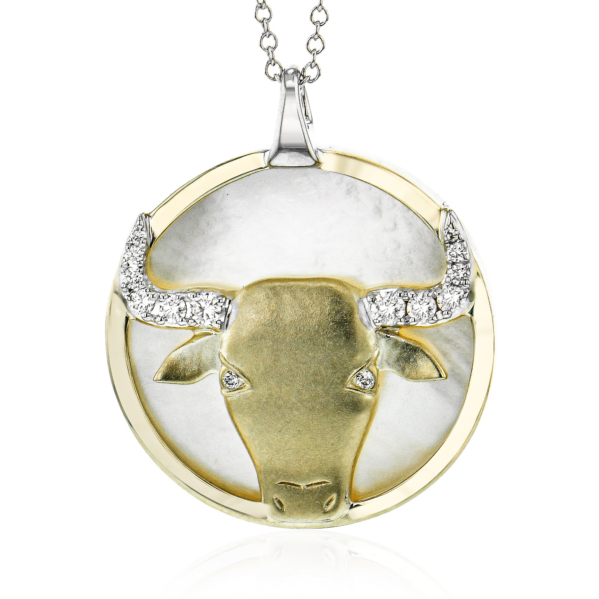 Taurus Pendant in 14k Gold with Diamonds