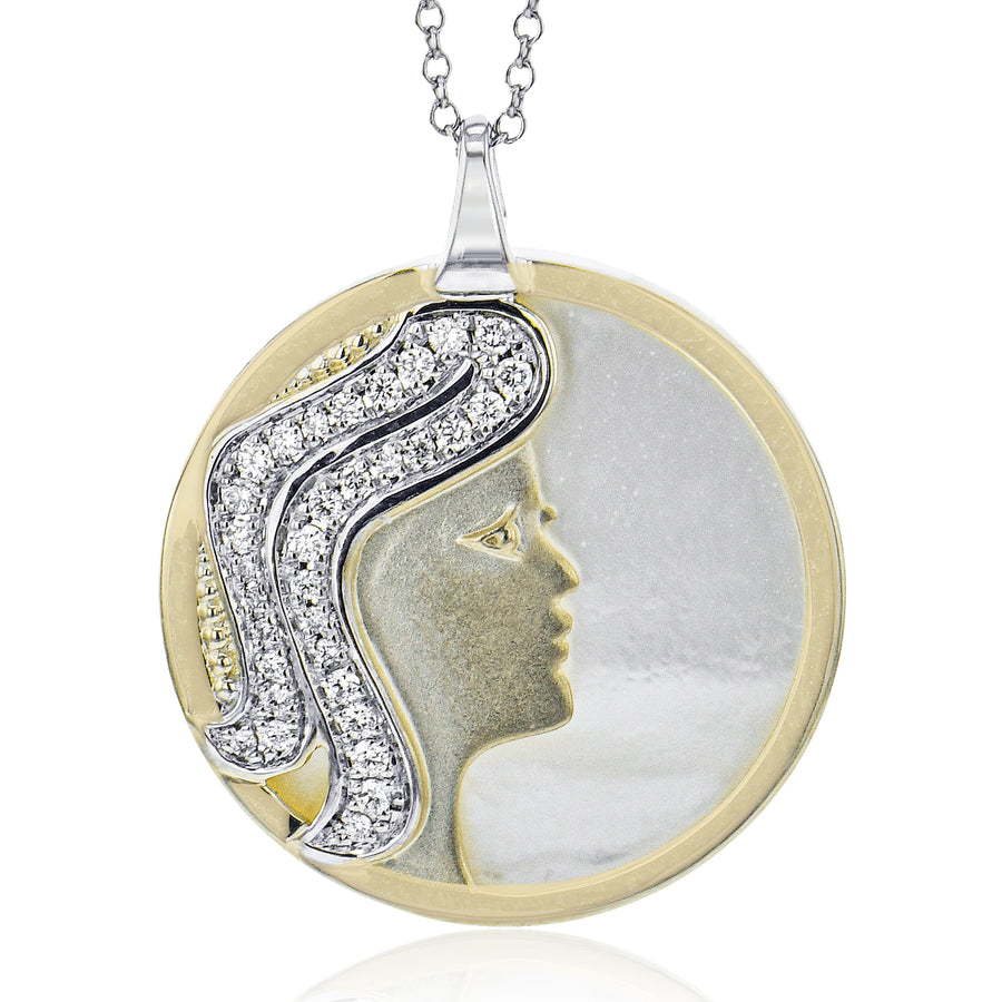 Virgo Pendant in 14k Gold with Diamonds