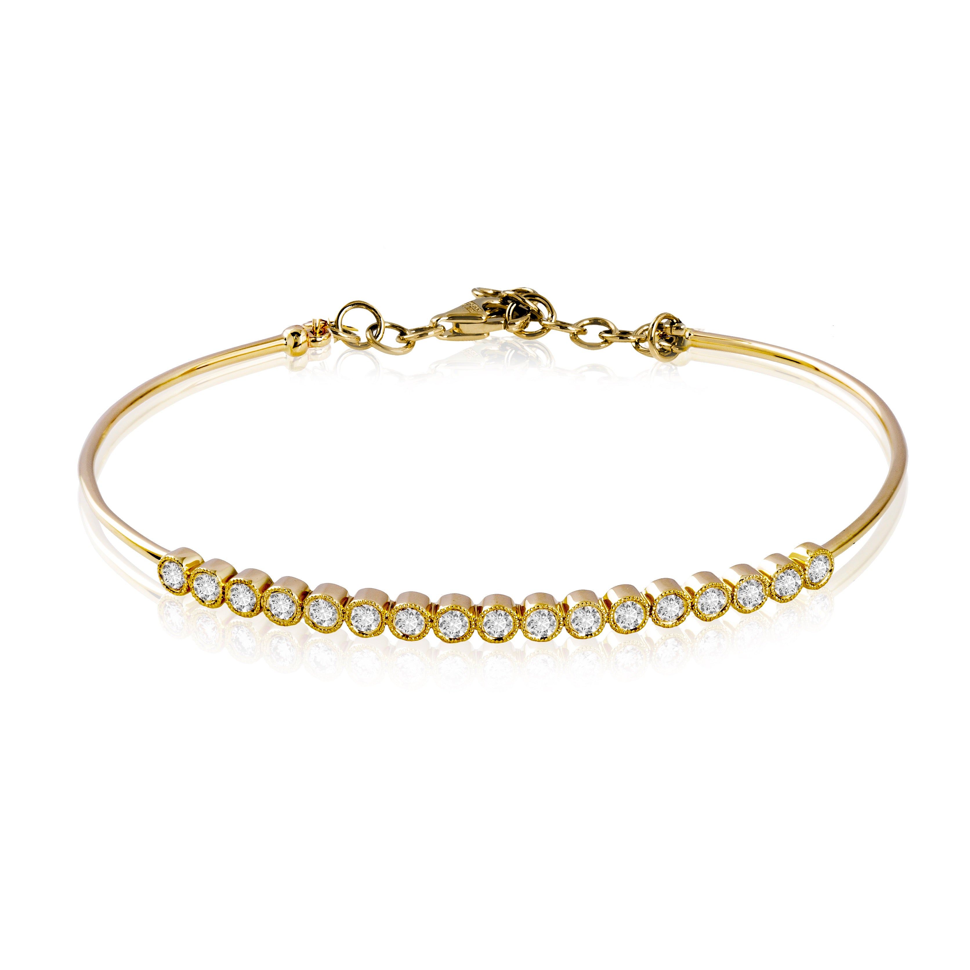 Bangle in 14k Gold with Diamonds