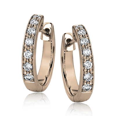 ZE144 Hoop Earring in 14k Gold with Diamonds – Zeghani Jewelry