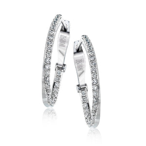 Hoop Earring in 14k Gold with Diamonds