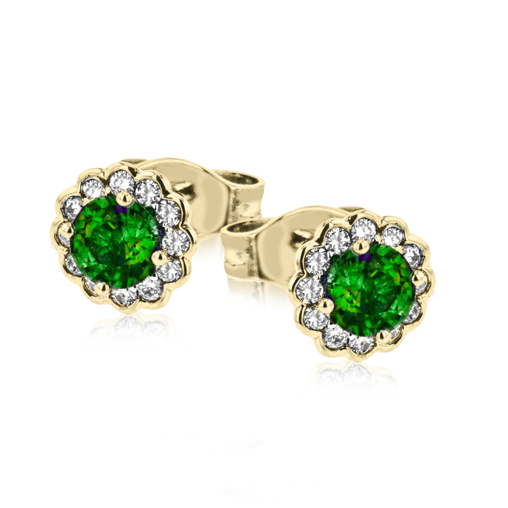 Color Earrings in 14k Gold with Diamonds
