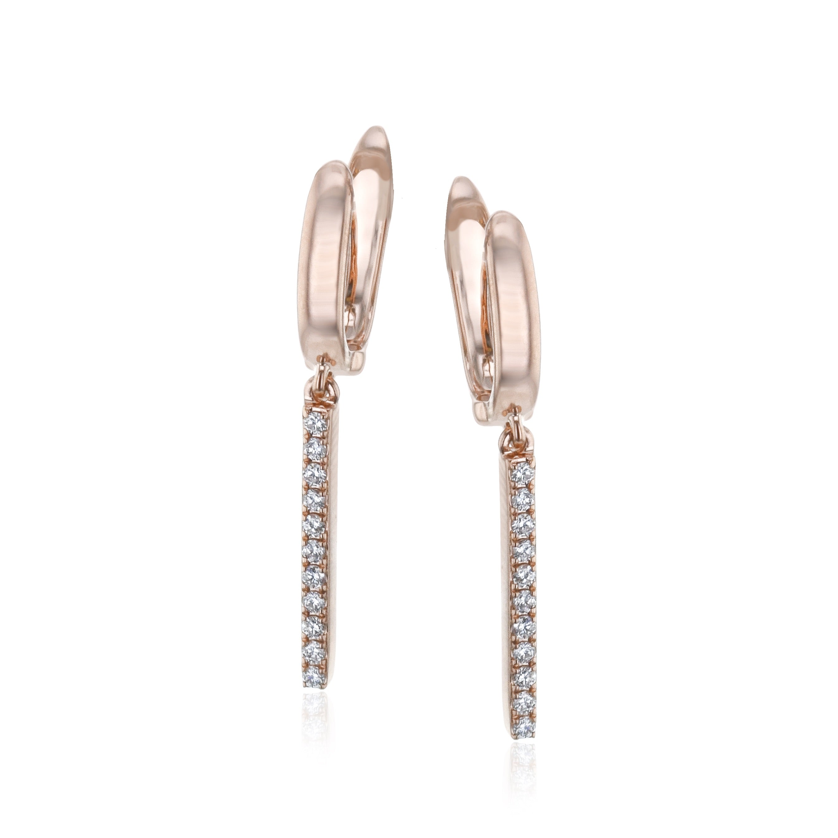 Drop Earring in 14k Gold with Diamonds