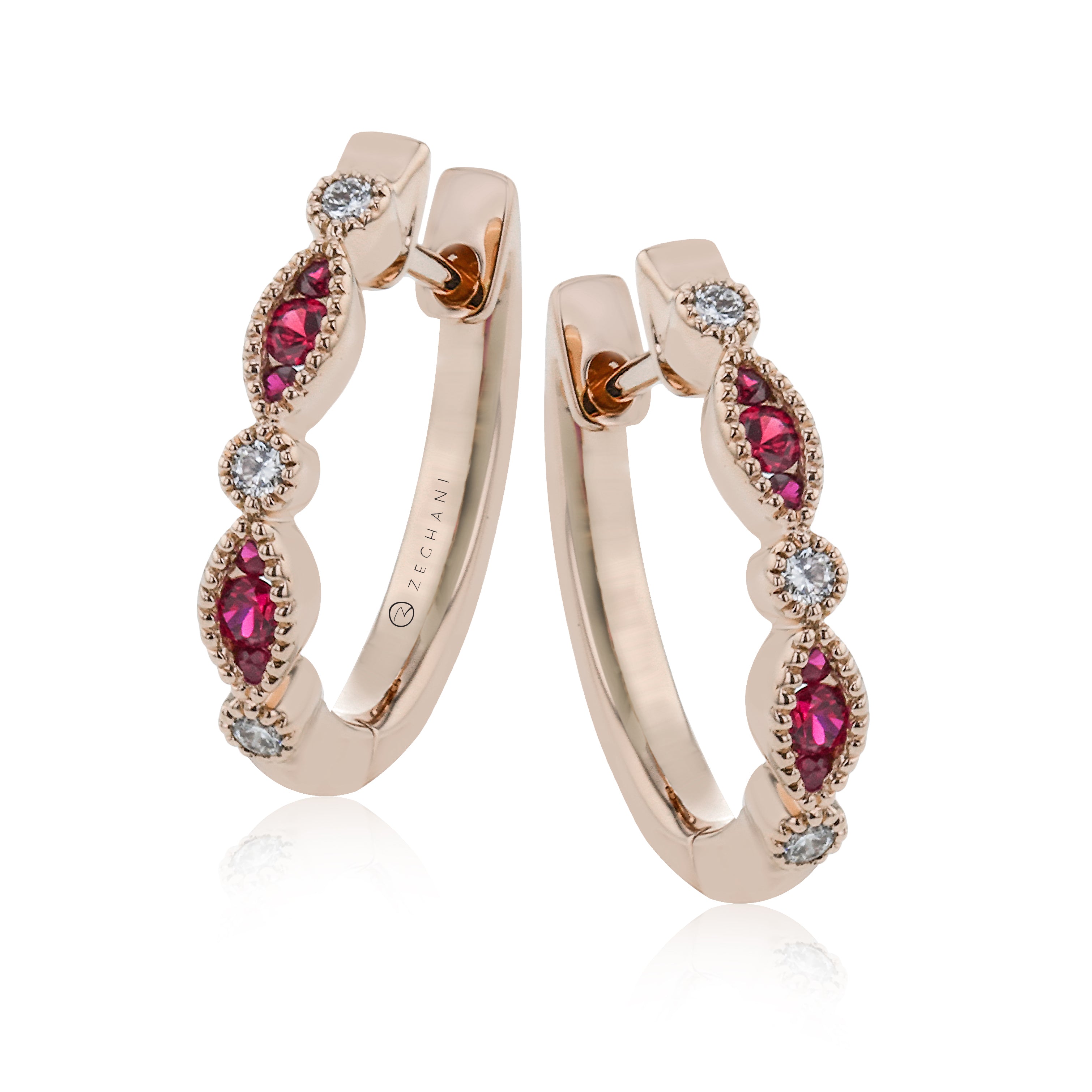 Color Earrings in 14k Gold with Diamonds