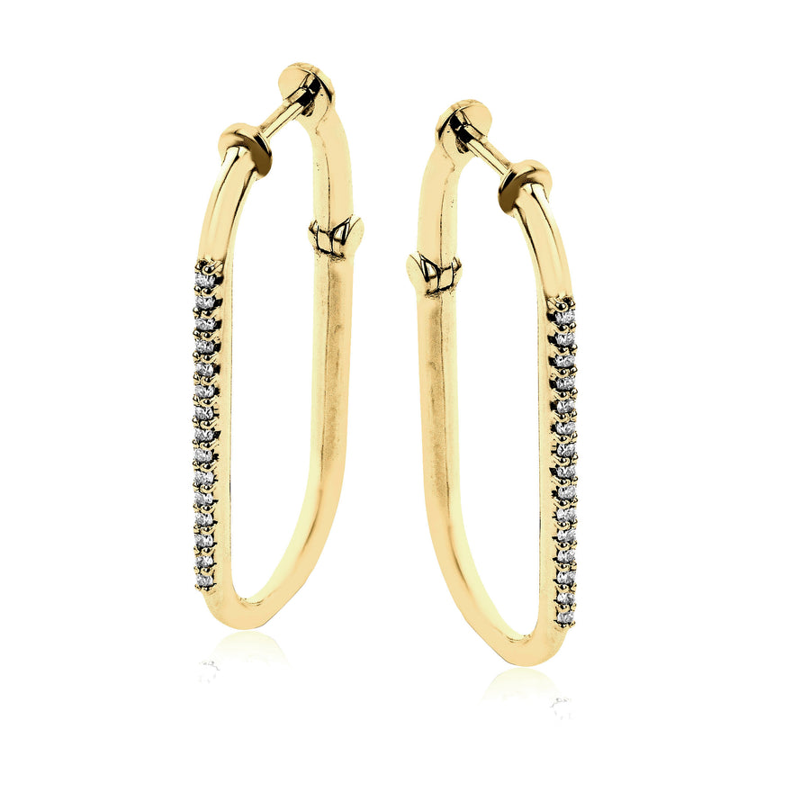 ZE857 Hoop Earring in 14k Gold with Diamonds