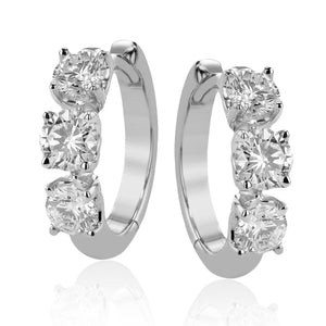 ZE874 Hoop Earring in 14k Gold with Diamonds