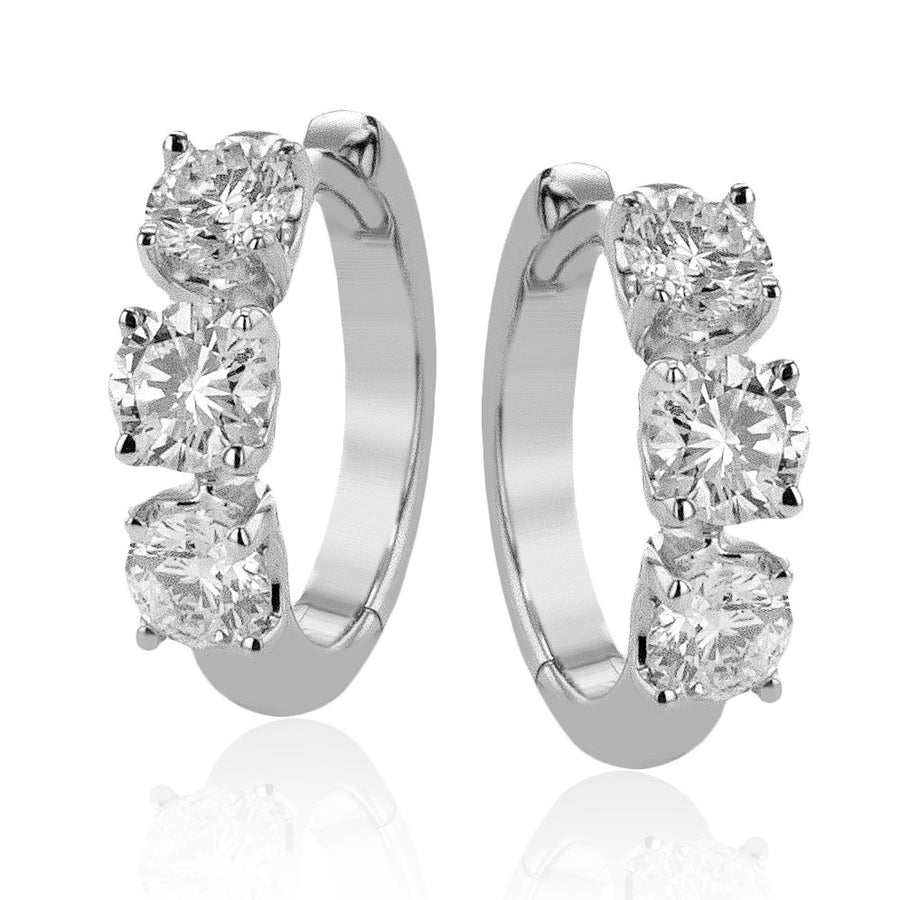 ZE874 Hoop Earring in 14k Gold with Diamonds