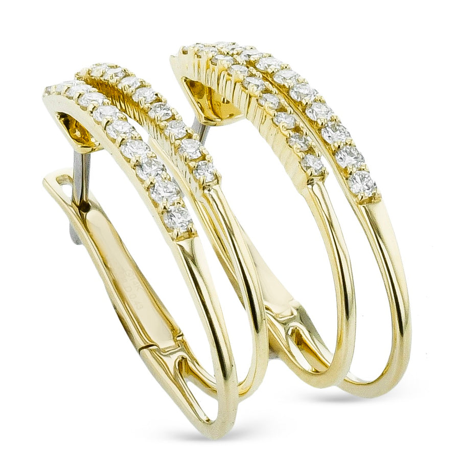 ZE887-Y Hoop Earring in 14k Gold with Diamonds