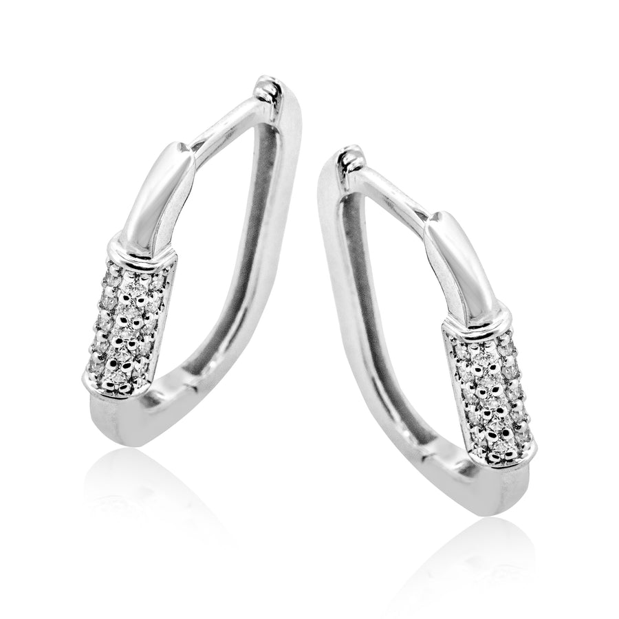 ZE891 Hoop Earring in 14k Gold with Diamonds