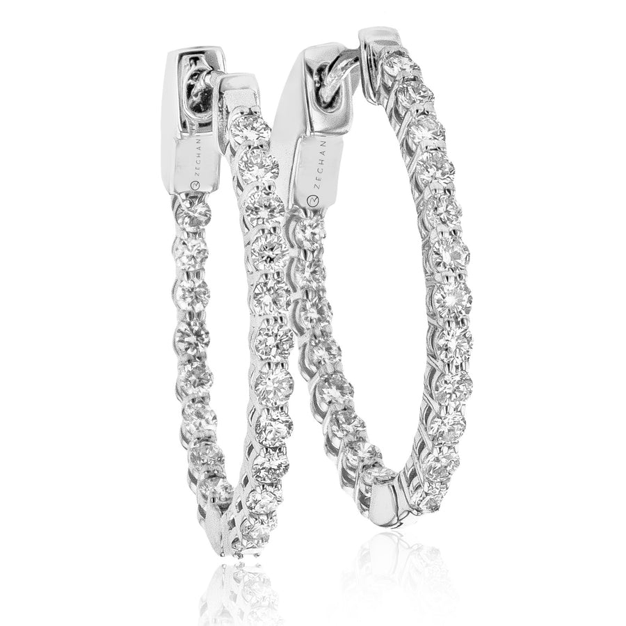 Hoop Earring in 14k Gold with Diamonds