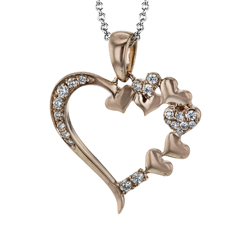 ZP1020 Heart Pendant in 14k Gold with Diamonds – Zeghani Jewelry