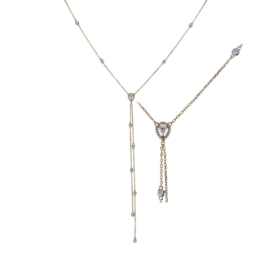 Lariat Pendant in 14k Gold with Diamonds
