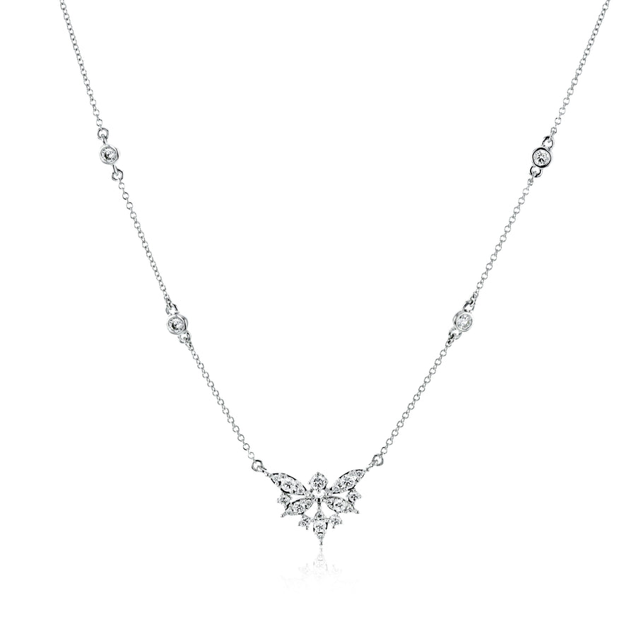 Butterfly Pendant in 14k Gold with Diamonds