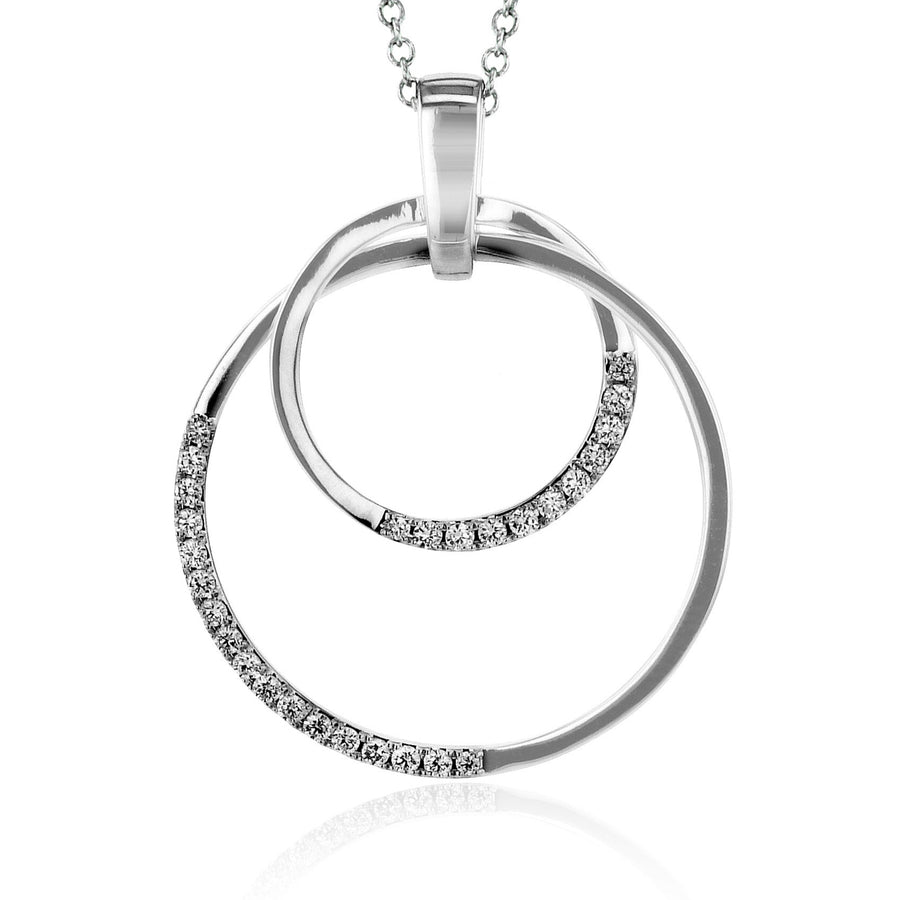 Circle Pendant in 18k Gold with Diamonds