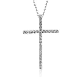 ZP1232 Cross Pendant in 14k Gold with Diamonds