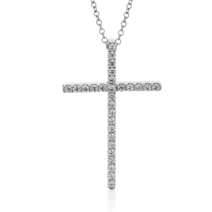 ZP1232 Cross Pendant in 14k Gold with Diamonds