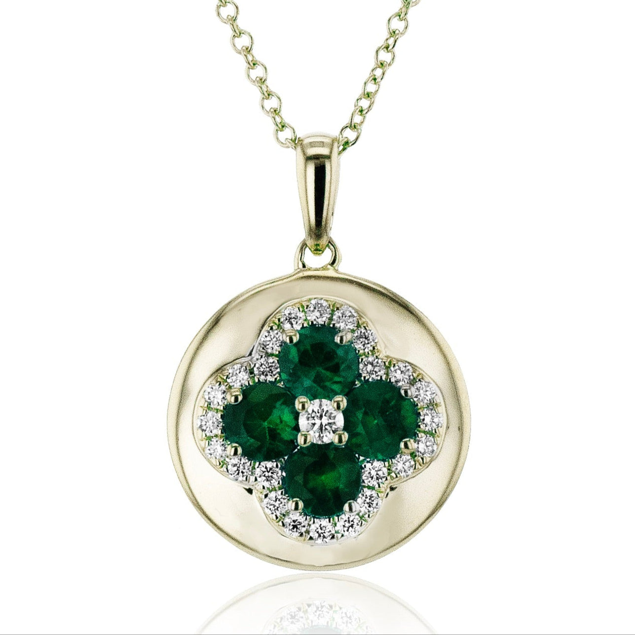 Sapphire Color Pendant in 14k Gold with Diamonds