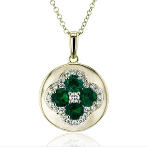 Sapphire Color Pendant in 14k Gold with Diamonds