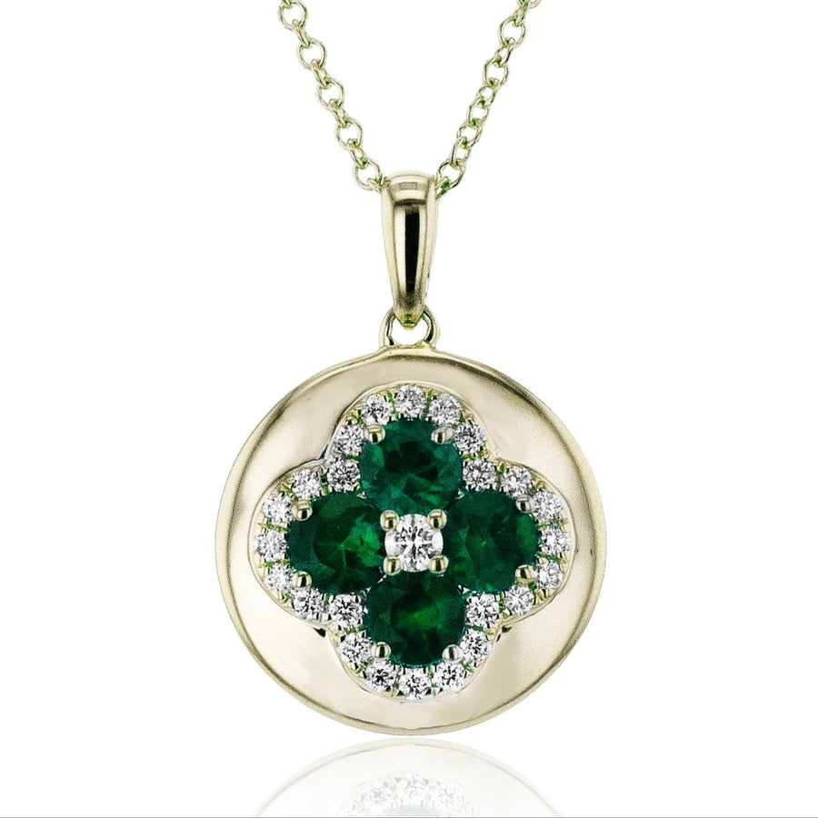 Sapphire Color Pendant in 14k Gold with Diamonds