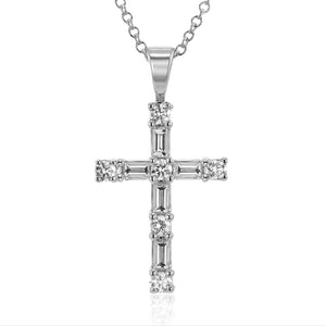 ZP150 Cross Pendant in 14k Gold with Diamonds