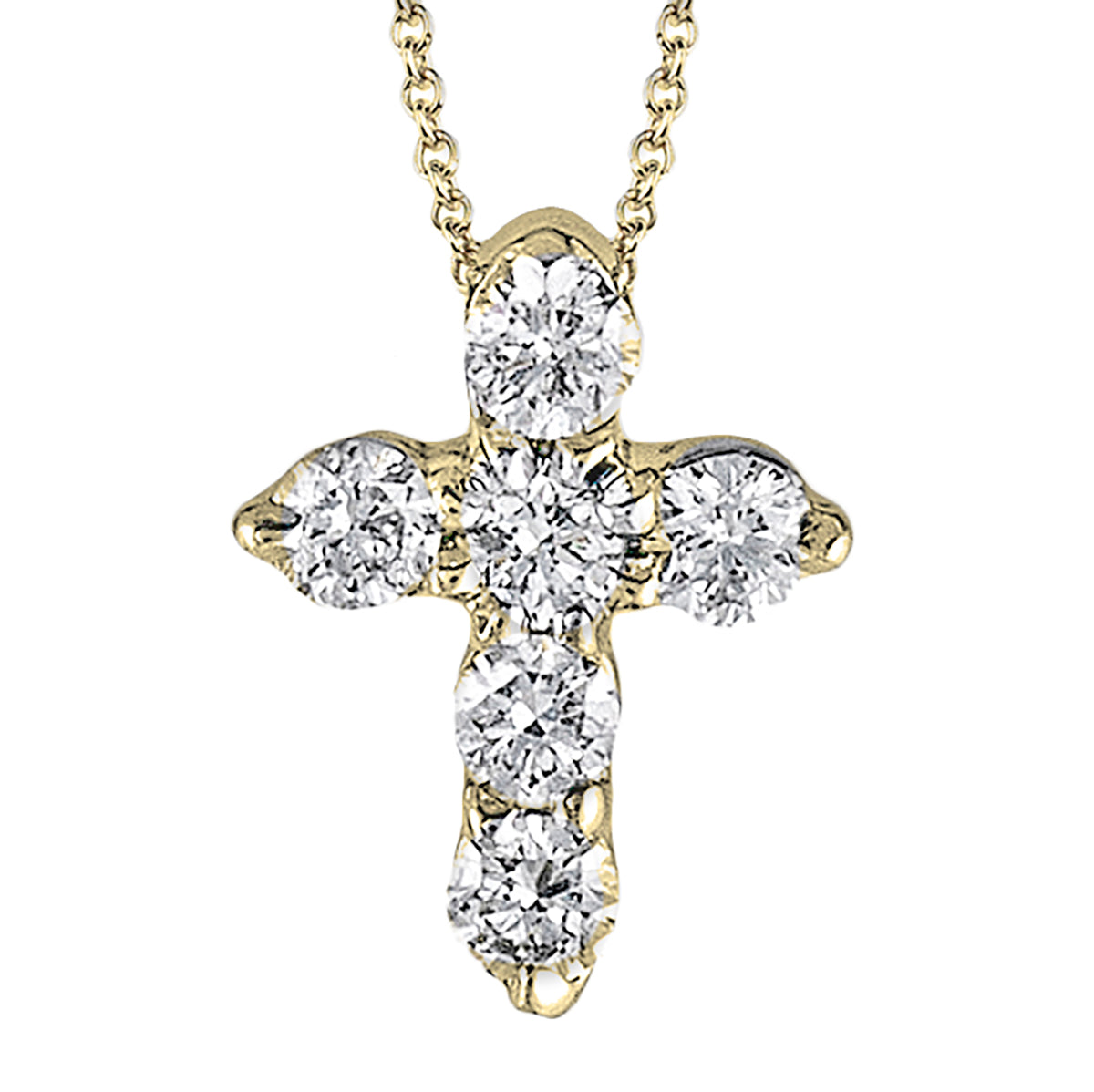 Cross Pendant in 14k Gold with Diamonds