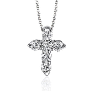 ZP263 Cross Pendant in 14k Gold with Diamonds